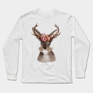 Floral Jackalope Long Sleeve T-Shirt